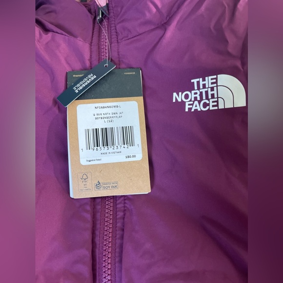 NWT The North Face Girls' Reversible 600 Fill Down Hooded Jacket Size L(12) - Picture 9 of 9